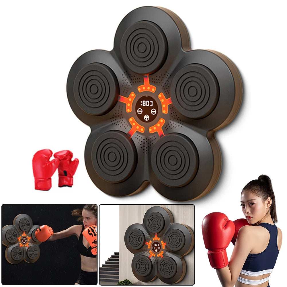 AA-SS Smart Music Boxing Machine with Boxing Gloves, Multi Musical Target  Boxing Reaction Wall Targets,hit The Target According to The Music and  Lighting